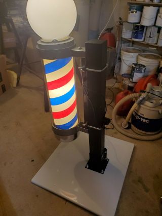 KOKEN 1950’s Cast Iron Barber Pole Lighted in fully functional. 2