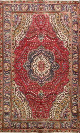 Floral Semi Antique Tebriz Hand - Knotted Area Rug Wool Oriental Home Decor 7 
