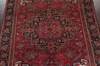 Vintage Oriental Traditional Area Rug Geometric Hand - Knotted RED Wool 7 ' x 11 ' 3