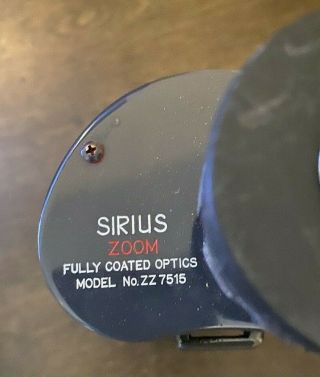 Vintage RARE Sirius Zoom No ZZ 7515 Binoculars 7.  5x - 15 x 40 Black Case 3