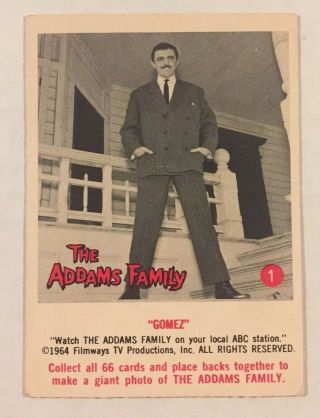 Vintage - Addams Family Gomez Trading Card - Filmways 1964