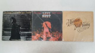3x Vintage Vinyl Neil Young After The Gold Rush Crazy Horse Harvest