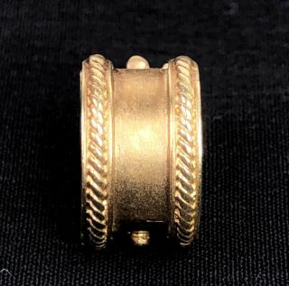 Vintage Heavy 18K gold diamond & ruby curved earrings 13.  5g 3