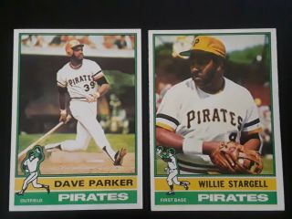 1976 Topps Willie Stargell & Dave Parker Pittsburgh Pirates 270 & 185 Cards
