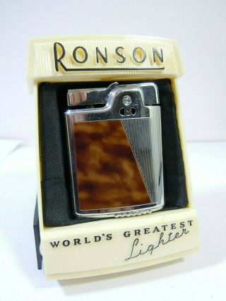 Vintage Ronson Essex Lighter W/ Display Case And Accessories