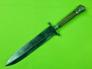 Antique Vintage British Jonathan Crookes Sheffield Silver Bowie Fighting Knife