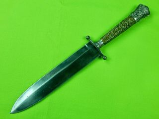 Antique Vintage British Jonathan Crookes Sheffield Silver Bowie Fighting Knife 2