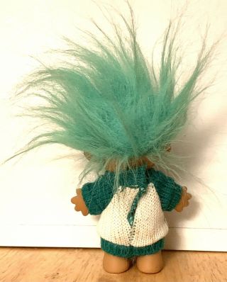 Vintage Russ Irish Clover Sweater 6” Troll Doll Green Hair Green Sweater 2