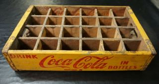 Vintage 1949 Coca - Cola Wooden Bottle Carrier Crate -