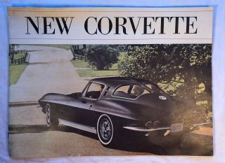 Vintage 1963 Chevrolet Corvette Sales Brochure Split - Window Black Car Stingray