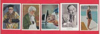 Lon Chaney - Tarzan Johnny Weissmuller 5 Vintage 1928 - 1932 Cigarette Cards