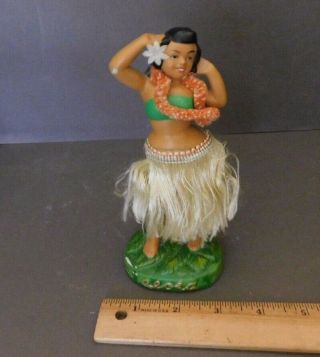 Vintage Hawaiian Aloha Chalkware Hula Girl Nodder Bobble Tiki Bar Repaired