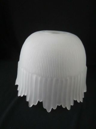 Lovely Vintage Art Deco Frosted Ribbed Glass Lamp Shade