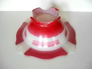 Vintage ART DECO RED,  SILVER & WHITE FOOTED CENTER BOWL Imperial Westmoreland 3