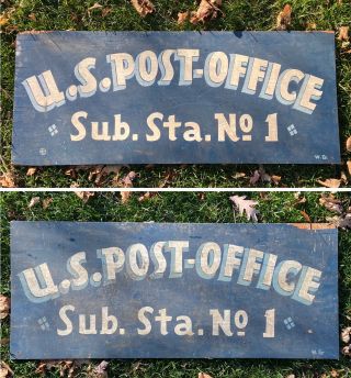 Antique Us Post Office Substation Sign United States Postal Service Sub Station