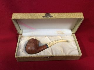 Vintage Esterd Briar Hand Carved Wood Smoking Pipe Asian Motif With Case