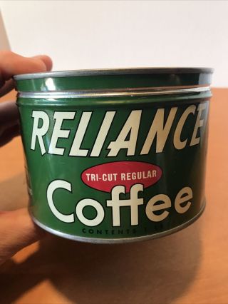 Vintage Reliance Coffee Tin Seattle Washington 1 Pound