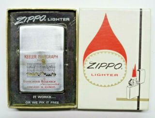 1955 - 1957 Keeler Polygraph Associated Research Chicago Zippo Lighter