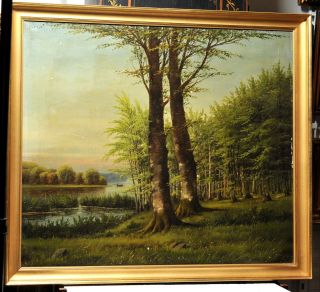 Antique Painting Oil On Canvas C.  1882