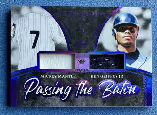 2020 Leaf In The Game Sports,  Passing The Baton,  Mantle & Griffey Jr.  D /7