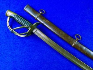 Antique Us Civil War Model 1860 Emerson & Silver Cavalry Sword W/ Scabbard