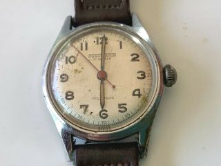 Vintage Gents Jura Swiss Incabloc 17 Jewel Military Style Wrist Watch Runs