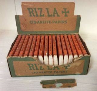 Vintage Rizla,  Llf Cigarette Rolling Paper,  Display Box,  16 Pkgs
