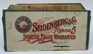 Vintage Seidenberg & Co Cigar Box C.  1901 - 1908 Figaro Reina Victoria