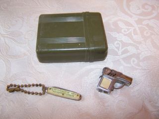 Vintage Small Handgun Novelty Cigarette Lighter/ Key Chain Knife/,