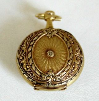 Very Elegant French Solid 18k Gold Antique Pocket Watch Eagle Head (work) 16 G