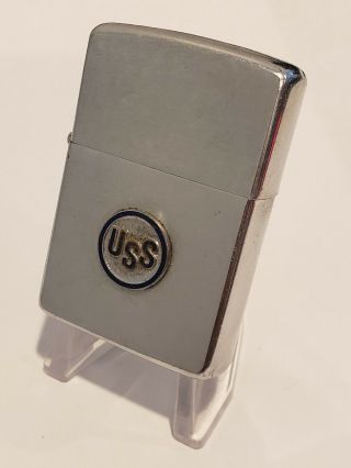 1964 Vintage Zippo Lighter United States Us Steel Uss Logo Emblem Usx