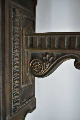 Pair Antique Cast Bronze Gothic Style Wall Sconces 5