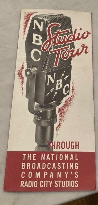 Vintage Nbc Radio City Studios Tour Brochure Pamphlet 1950 