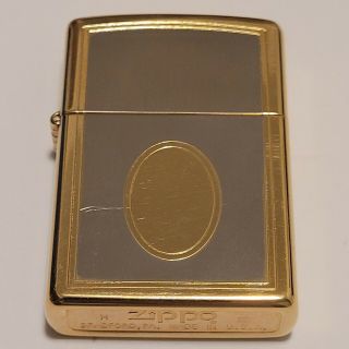 Zippo Usa Vintage Lighter H Ix - 1993 Gold Tone W Chrome And Engraved Design
