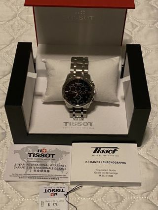 Tissot Mens $575 Couturier Silver/black Swiss Chrono Watch T035.  617.  11.  051.  00