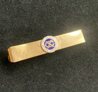 Vintage 12k Tie Clip Clasp National Exchange Club Unity For Service Anson