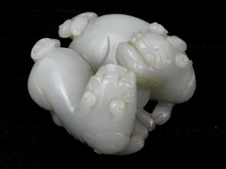 17 Antique Chinese Carved Jade Figure Groupe Sculpte Chine Qing Periode 19th