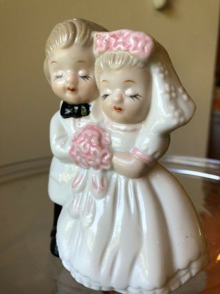 Vintage Bride And Groom Figurine Wedding Cake Topper