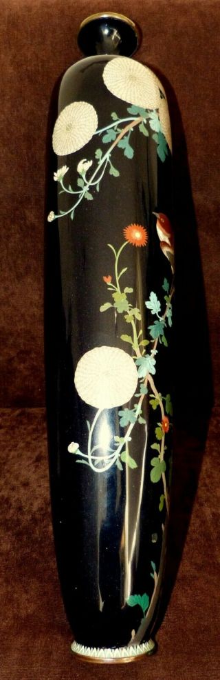 ANTIQUE LARGE JAPANESE / CHINESE CLOISONNE ENAMEL VASE WITH CHERRY BLOSSOMS 5