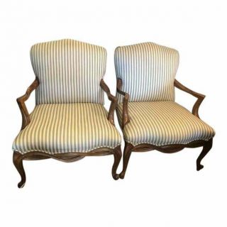 Drexel Heritage French Louis Xv Style Wide Seat Bergere Lounge Chair