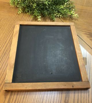 Vintage Chalkboard 2 Sided Wood Framed 13.  5 " X 15.  5 " Schoolhouse Farmhouse