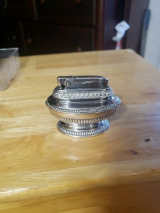 Vintage Ronson Queen Anne Sterling Silver Plated Table Lighter England Very Good