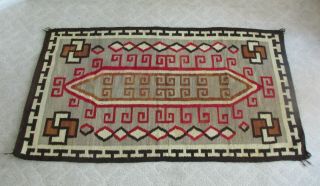 Antique Native American Indian Navajo Early Crystal Rug Blanket Large 88 " X49 "