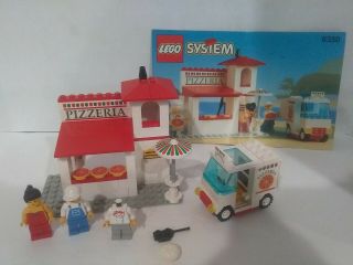 Vintage Lego Pizza To Go (6350),  Incompl.  But Incls.  Minifigs And Delivery Truck