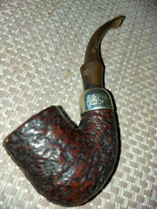 Vintage Smoking Pipe K & P Petersons Ireland - Silver Plate Band 2
