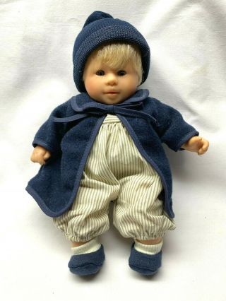 Vintage 11 " Corolle Cr Club Cute Baby Boy Doll W Blond Hair In Night Clothes