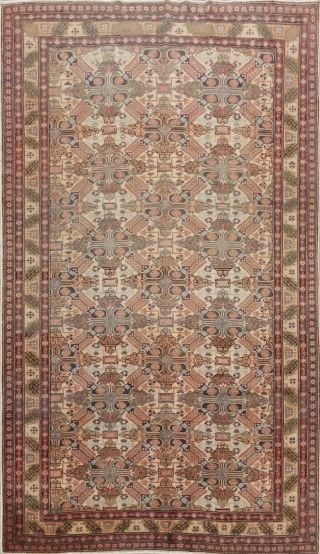 Vintage Geometric Anatolian Handmade Turkish Oriental Area Rug Wool Carpet 7x10