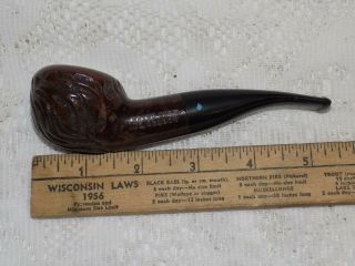 Vtg Smoking Pipe Grand Duke Dr.  Grabow Imported Briar Dark Brown Carved Bowl