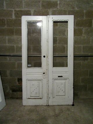 Antique Carved Double Entrance French Doors 47.  5 X 82.  75 Salvage