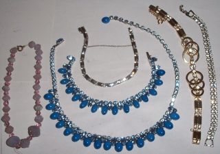 Vintage Weiss Jewelry Bracelet & Necklace Set,  Collectible Rhinestones